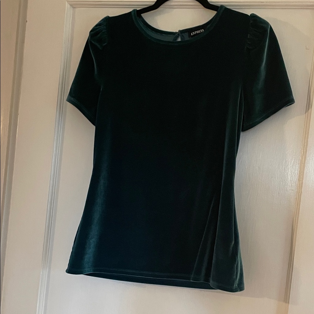Express Green Velvet Top